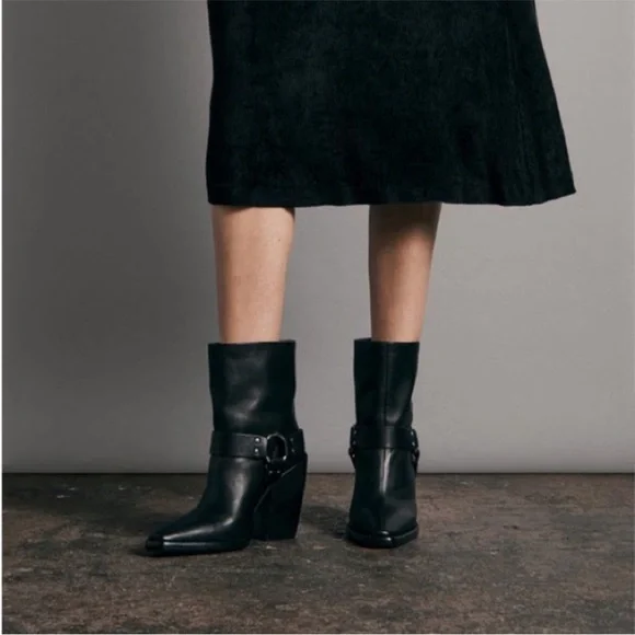 rag & bone leather Rio Western Ankle Boot 40 / US 10